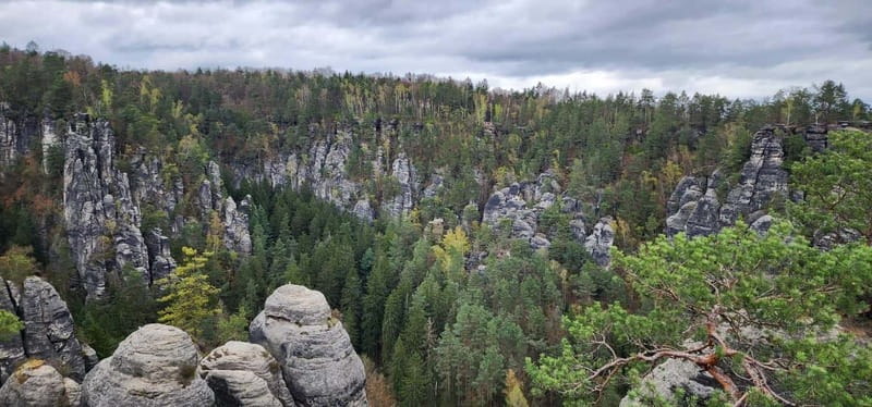 Day trip from Prague to Bohemian and Saxon Switzerland - Bastei: sandstone cliffs above the Elbe