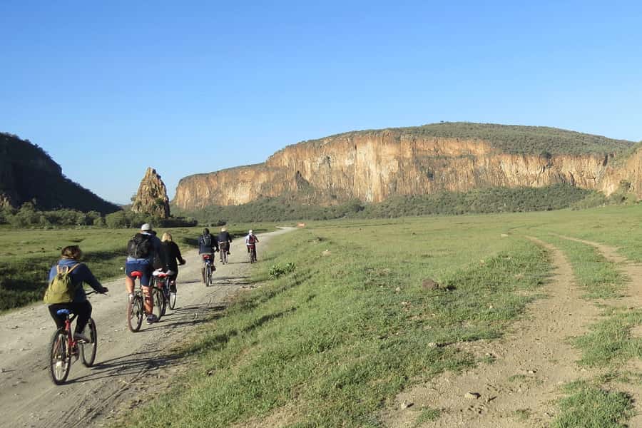 Day Trip: Hell's Gate Bike Ride & Lake Naivasha Boat Ride - Hell’s Gate Gorge, steam, and red rock