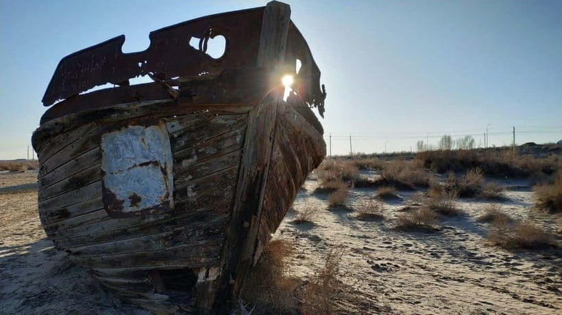 Daytrip from Khiva to Aral Sea Cemetery of Ships. All in one - Chilpik Dakhma gives the drive an ancient beginning