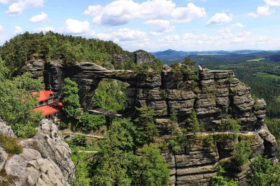 Dresden: Hassle-free trip to Bohemian and Saxon Switzerland - The Hiking Tour climbs to Pravčická Arch