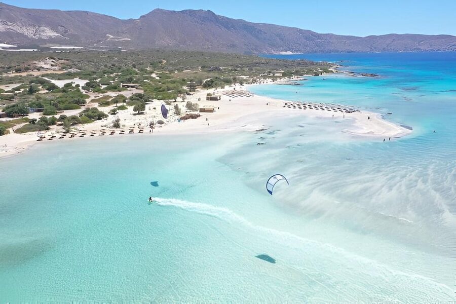 Elafonissi: Private Beach Day Trip with SUP - Arriving at Elafonissi’s pink sand