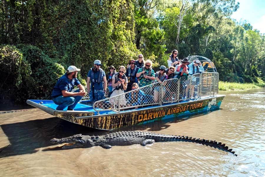 From Darwin: Top End Helicopter Ride & BBQ Cruise Day Trip - Flying over the Top End floodplains