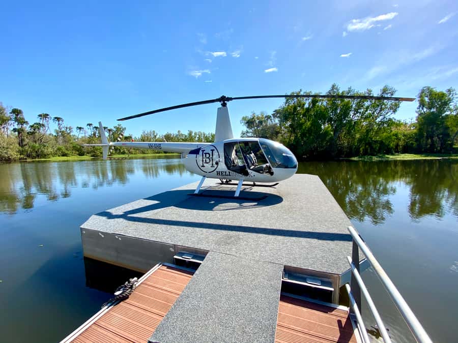 From Darwin: Top End Helicopter Ride & BBQ Cruise Day Trip - The Finniss River by airboat
