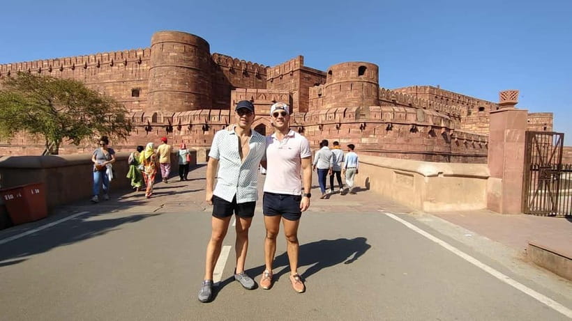 From Jaipur: Private Taj Mahal & Agra Day Trip with 5</em> Lunch – A long Jaipur to Agra day made easier’ /></p>
<p><p>This is a practical way to see Agra when Jaipur is your base. You avoid arranging a separate driver, finding a guide at the gate, buying monument tickets on your own, and figuring out how to get back after a full day of sightseeing.</p>
</p>
<p><p>The private format matters. Only your group takes part, so you can ask questions, slow down for photographs, or move along when the heat and crowds begin to wear you down. Solo visitors and small families especially benefit from this setup.</p>
</p>
<p><p>The drive takes roughly three and a half hours in good conditions, according to one detailed account, though you should allow flexibility for traffic. The overall activity can last anywhere from three to twelve hours depending on your selected start time, route, stops, and final drop-off.</p>
</p>
<p><p>For the best experience, I would choose an early departure. A sunrise arrival gives you cooler temperatures, gentler light on the white marble, and a more memorable first view. It also leaves some breathing room for Agra Fort, Baby Taj, lunch, and the return drive.</p>
</p>
<div class="twil" style="margin: 20px 0; padding: 15px 0;"><p>More Private Day Trips in India</p><ul style="margin: 10px 0; padding-left: 0; list-style: none;"><li style="margin: 0 0 12px 0; padding: 0 0 12px 0; border-bottom: 1px solid #DEFAF8; line-height: 1.4;"><a href="https://daytripescapes.com/from-delhi-taj-mahal-agra-private-day-trip-with-transfers/">From Delhi: Taj Mahal & Agra Private Day Trip with Transfers</a><br><span style="font-size: 0.82em; color: #555;"><span style="color: #16DCCB;">★</span> 4.9 &nbsp;&middot;&nbsp; 3,181 reviews</span></li><li style="margin: 0 0 12px 0; padding: 0 0 12px 0; border-bottom: 1px solid #DEFAF8; line-height: 1.4;"><a href="https://daytripescapes.com/delhi-to-agra-and-taj-mahal-private-day-trip-by-express-train-with-lunch/">Delhi to Agra and Taj Mahal Private Day Trip by Express Train with Lunch</a><br><span style="font-size: 0.82em; color: #555;"><span style="color: #16DCCB;">★</span> 5.0 &nbsp;&middot;&nbsp; 1,389 reviews</span></li><li style="margin: 0; padding: 0; border-bottom: none; line-height: 1.4;"><a href="https://daytripescapes.com/taj-mahal-agra-fort-private-day-trip-from-delhi-with-5-lunch/">Taj Mahal & Agra Fort Private Day Trip From Delhi with 5* Lunch</a><br><span style="font-size: 0.82em; color: #555;"><span style="color: #16DCCB;">★</span> 5.0 &nbsp;&middot;&nbsp; 820 reviews</span></li></ul></div><h2>The private car from Jaipur</h2>
<p> Lunch – The private car from Jaipur’ /></p>
<p><p>Pickup is available from any location in Jaipur. Your driver collects you at your hotel or chosen address in a private air-conditioned vehicle, with parking, taxes, bottled water, and umbrellas included.</p>
</p>
<p><p>The transport has earned especially strong marks, with 94 percent of ratings giving it a perfect score. The praise is practical rather than flashy: drivers are described as punctual, polite, safe, and comfortable to travel with. Cars are also described as clean and spacious.</p>
</p>
<p><p>That makes a difference on this route. You can rest during the drive instead of negotiating local transport, and you do not have to return to the same Jaipur hotel if your plans have changed. The driver can also take you to Agra at the end if you select that option.</p>
</p>
<p><p>Still, this is a road trip. If you want an easy-going day with long lunches and unhurried wandering, the Jaipur to Agra return may feel too packed. If the Taj Mahal is a priority and you have limited time, the private car is far more practical than trying to piece the journey together yourself.</p>
</p>
<h2>Entering the Taj Mahal with a local guide</h2>
<p> Lunch – Entering the Taj Mahal with a local guide’ /></p>
<p><p>You meet your guide in Agra, usually at or near the Taj Mahal. The visit is planned for up to three hours, enough time to see the main complex, hear the story of the monument, and take photographs without treating the place like a quick stop on a checklist.</p>
</p>
<p><p>The Taj Mahal is more than a famous photograph. Your guide can point out the balance of the buildings, the marble work, the decorative details, and the story behind the monument. Guides such as Anshu, Imran Ali Khan, Arif, and Mehfooz are praised for making the explanations easy to follow rather than reciting a dry script.</p>
</p>
<p><p>The guide also helps with the practical side of the visit. You may be shown the best points for photographs, directed through the entrance process, and helped through crowded areas. Several guides are also skilled at taking pictures with your phone, which is useful if you are traveling alone or want a full group photo.</p>
</p>
<p><p>You should bring your passport or another form of identification, along with sunglasses. Drones, alcohol, and drugs are not allowed. Most people can take part, but the activity is not suitable for pregnant women, and the Taj Mahal is closed every Friday.</p>
</p>
<p><p>The main drawback is that the Taj Mahal can be crowded even with fast-track entry. Skip-the-line access reduces waiting, but it does not turn the monument into a private viewing. An early arrival is your best tool for a calmer visit.</p>
</p>
<h2>Agra Fort and the Mughal court</h2>
<p> Lunch – Agra Fort and the Mughal court’ /></p>
<p><p>After the Taj Mahal, the route continues to Agra Fort for about an hour. This is not just a second red sandstone monument. It is a large Mughal complex of walls, courtyards, halls, and royal rooms, with views toward the Taj Mahal from parts of the fort.</p>
</p>
<p><p>I find this stop valuable because it gives the Taj Mahal a political and personal setting. The fort helps explain the world of emperors, court life, military power, and family struggles behind the marble mausoleum.</p>
</p>
<p><p>Your guide leads the visit and fills in the details as you move through the complex. Arif, Anshu, Amit, and other guides are praised for linking architecture with stories and answering questions instead of rushing from room to room.</p>
</p>
<p><p>One hour is enough for a useful introduction, but not for every corner. If you are fascinated by Mughal architecture, you may wish the stop were longer. On a day that includes the drive back to Jaipur, though, the shorter visit keeps the schedule manageable.</p>
</p>
<p><p>Wear comfortable shoes and keep water close. Agra Fort involves walking, and the combination of sun, stone surfaces, and a full day can be tiring.</p>
</p>
<div class="twil" style="margin: 20px 0; padding: 15px 0;"><p>More day trips with lunch around India:</p><ul style="margin: 10px 0; padding-left: 0; list-style: none;"><li style="margin: 0 0 12px 0; padding: 0 0 12px 0; border-bottom: 1px solid #DEFAF8; line-height: 1.4;"><a href="https://daytripescapes.com/from-delhi-private-taj-mahal-agra-tour-with-5-lunch/">From Delhi: Private Taj Mahal & Agra Tour with 5* Lunch</a><br><span style="font-size: 0.82em; color: #555;"><span style="color: #16DCCB;">★</span> 4.9 &nbsp;&middot;&nbsp; 798 reviews</span></li><li style="margin: 0 0 12px 0; padding: 0 0 12px 0; border-bottom: 1px solid #DEFAF8; line-height: 1.4;"><a href="https://daytripescapes.com/tuscany-day-trip-from-florence-siena-san-gimignano-pisa-and-lunch-at-a-winery/">Tuscany Day Trip from Florence: Siena, San Gimignano, Pisa and Lunch at a Winery</a><br><span style="font-size: 0.82em; color: #555;"><span style="color: #16DCCB;">★</span> 5.0 &nbsp;&middot;&nbsp; 21,634 reviews</span></li><li style="margin: 0 0 12px 0; padding: 0 0 12px 0; border-bottom: 1px solid #DEFAF8; line-height: 1.4;"><a href="https://daytripescapes.com/florence-pisa-siena-and-san-gimignano-day-trip-with-lunch/">Florence: Pisa, Siena and San Gimignano Day Trip with Lunch</a><br><span style="font-size: 0.82em; color: #555;"><span style="color: #16DCCB;">★</span> 4.6 &nbsp;&middot;&nbsp; 9,771 reviews</span></li><li style="margin: 0; padding: 0; border-bottom: none; line-height: 1.4;"><a href="https://daytripescapes.com/normandy-d-day-sites-cemetery-day-trip-from-paris-with-lunch/">Normandy D-Day Sites & Cemetery Day Trip from Paris with Lunch</a><br><span style="font-size: 0.82em; color: #555;"><span style="color: #16DCCB;">★</span> 5.0 &nbsp;&middot;&nbsp; 6,877 reviews</span></li></ul></div><h2>Baby Taj, the quieter final stop</h2>
<p><img width="570" height="650" decoding="async" src=