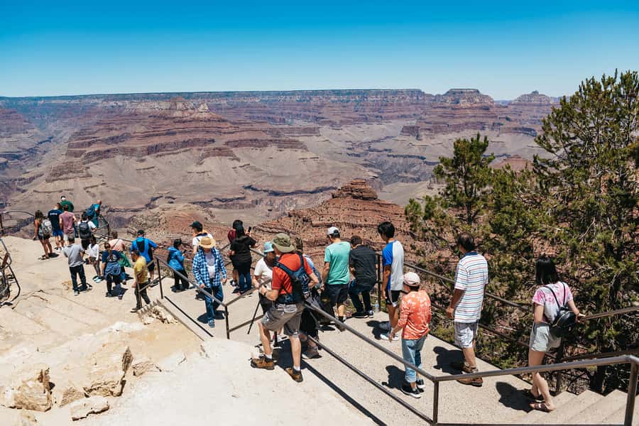 From Las Vegas: Grand Canyon South Rim Day Trip - Mather Point gives you the first big reveal