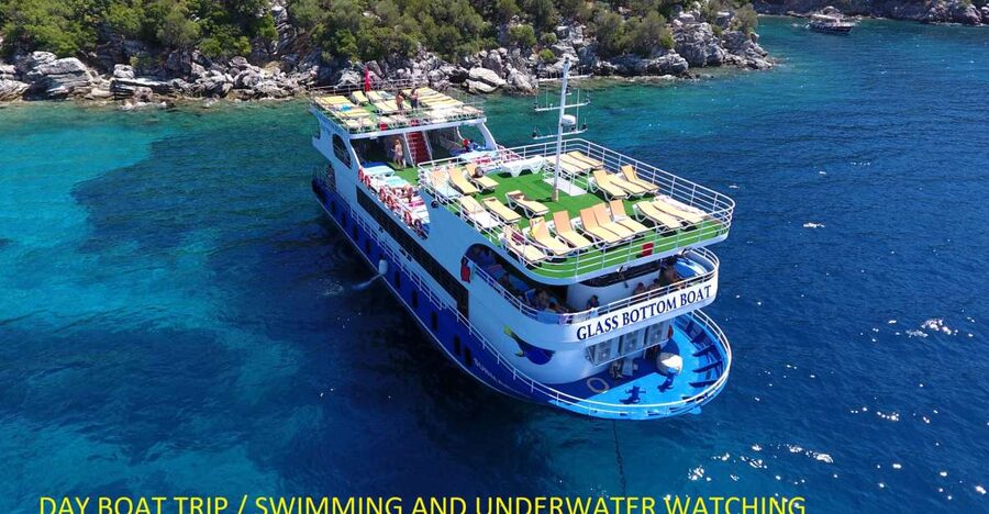 From Marmaris: Day Trip by Glass Bottom Semi Submarine - The underwater room and the sunken boat