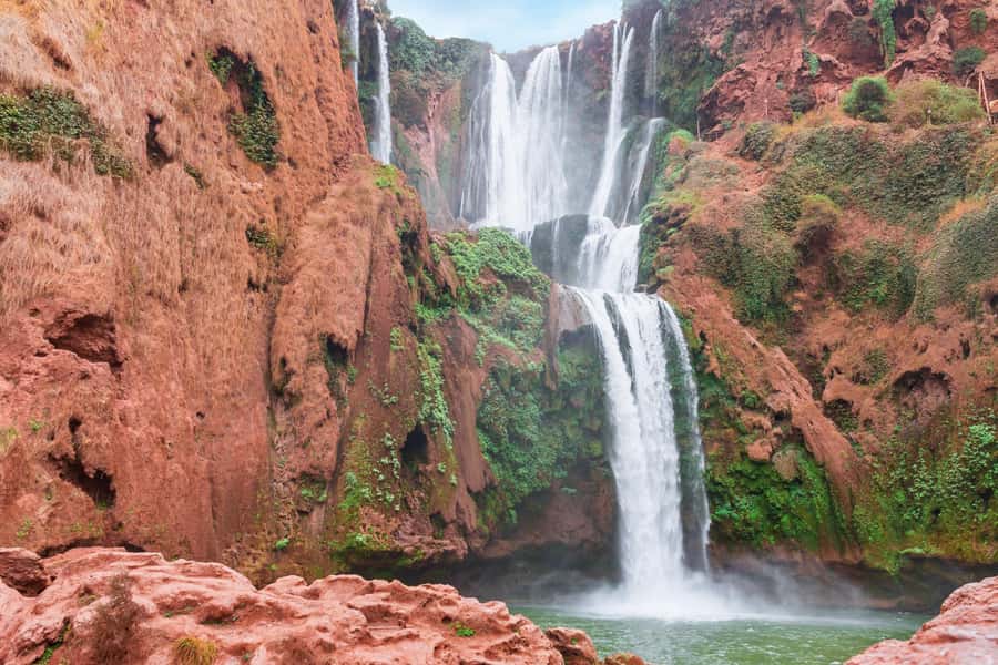From Marrakech: Private Ouzoud Falls & Boat Ride Day Trip - Walking down to the 110-meter cascades