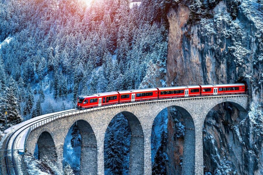 From Milan: St Moritz & Alps Day Trip with Bernina Red Train - The Bernina Red Train to Tirano