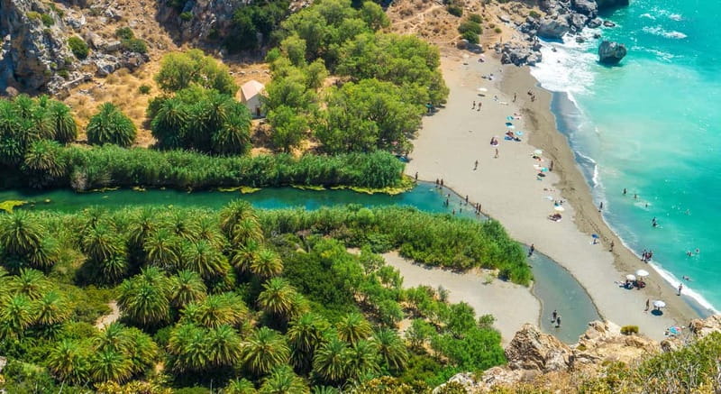 From Rethymno/Chania: Day Trip to Preveli Palm Beach - The morning coach ride through southern Crete