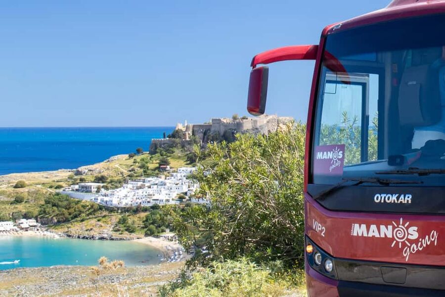 From Rhodes Town: Day Trip to Lindos - The viewpoint stop gives you the classic Lindos photograph