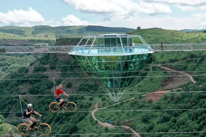 From Tbilisi: Diamond Bridge and Dashbashi Canyon Day Trip - Crossing the glass bridge above Dashbashi