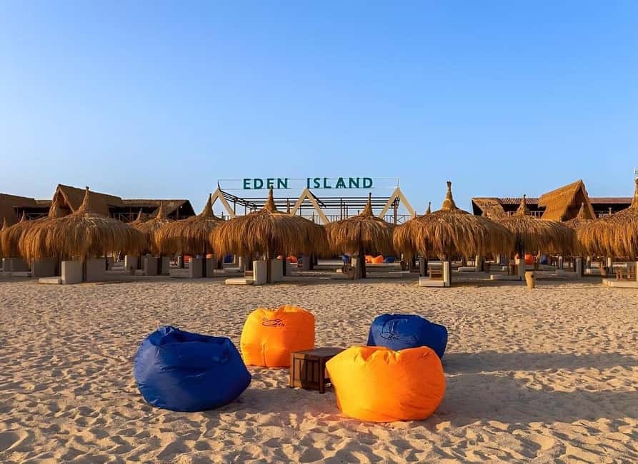 Hurghada: Eden Island Day Trip with Water Sports and Lunch - Eden Island’s white-sand beach