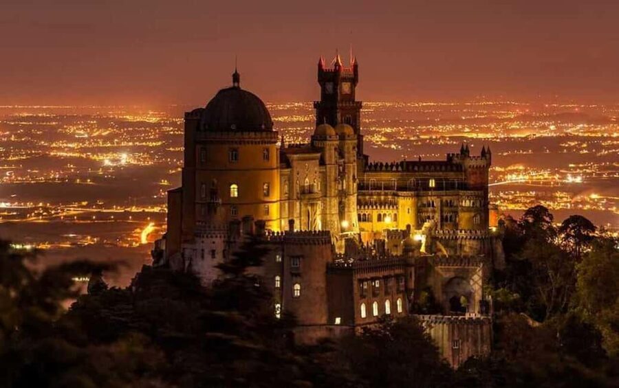 Lisbon: Pena Palace, Regaleira, Sintra, and Cascais Day Trip - Leaving Lisbon in a small van