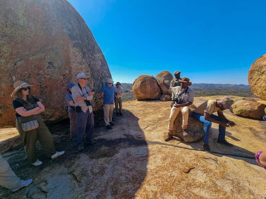 Matobo Hills Day Trip with Rhino Tracking - The short walk to Bushmen paintings