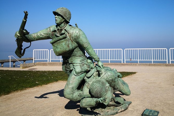 Pointe du Hoc,Omaha Beach, American Cemetery - Day trip from Paris to Normandy - WN62 and the 1st US Infantry Division memorial