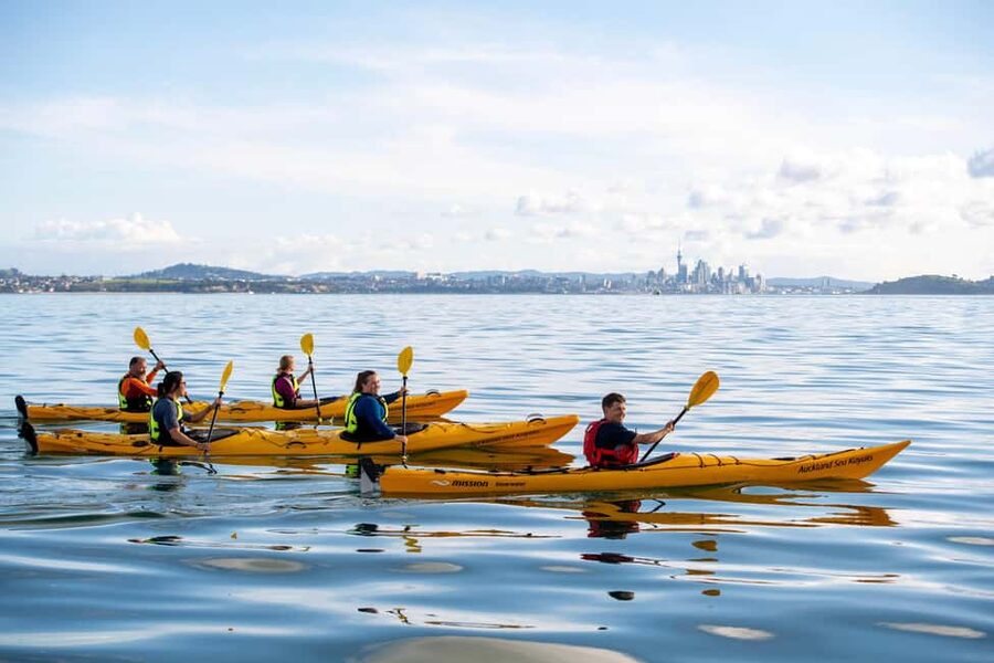 Rangitoto Island: Sea Kayak & Summit Hike Day Trip - A small group makes the crossing easier