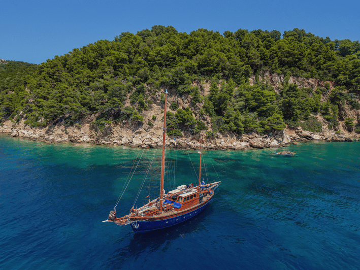 Skiathos: Wooden Sailboat Full- or Half-Day Trip with Meal - Panormos, lunch, and the best pause of the day