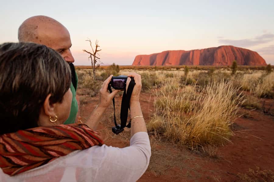 Yulara: Uluru Sunrise and Kata Tjuta Day Trip by Bus - Uluru close up, and why distance matters
