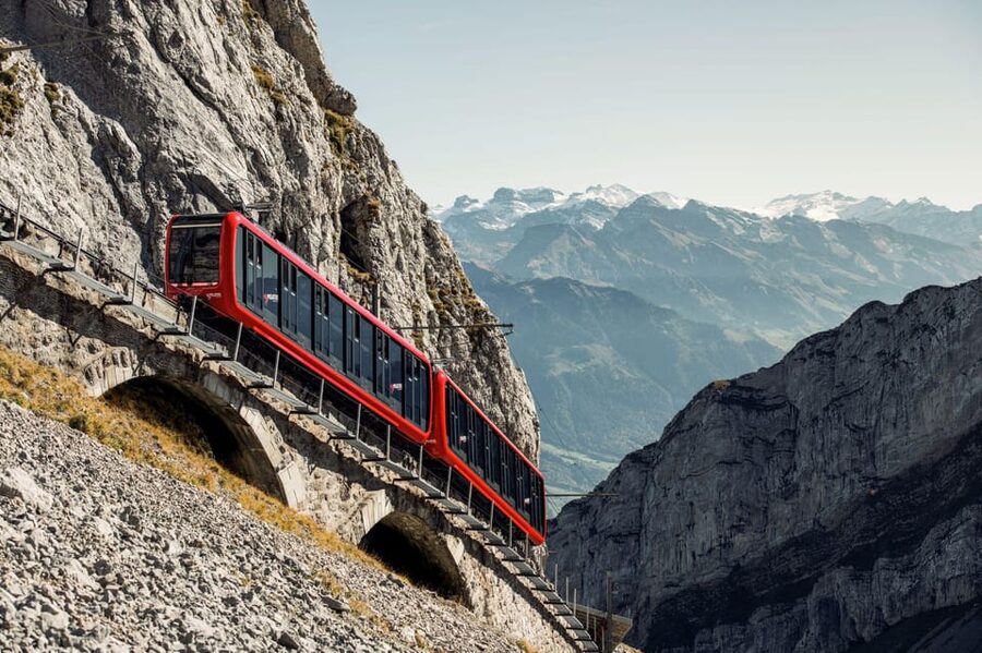 Zurich: Small Group Mount Pilatus Golden Day Trip - The cogwheel railway down to Alpnachstad